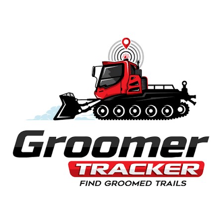 Groomer Tracker logo showing a red trail groomer and the words Find Groomed Trails